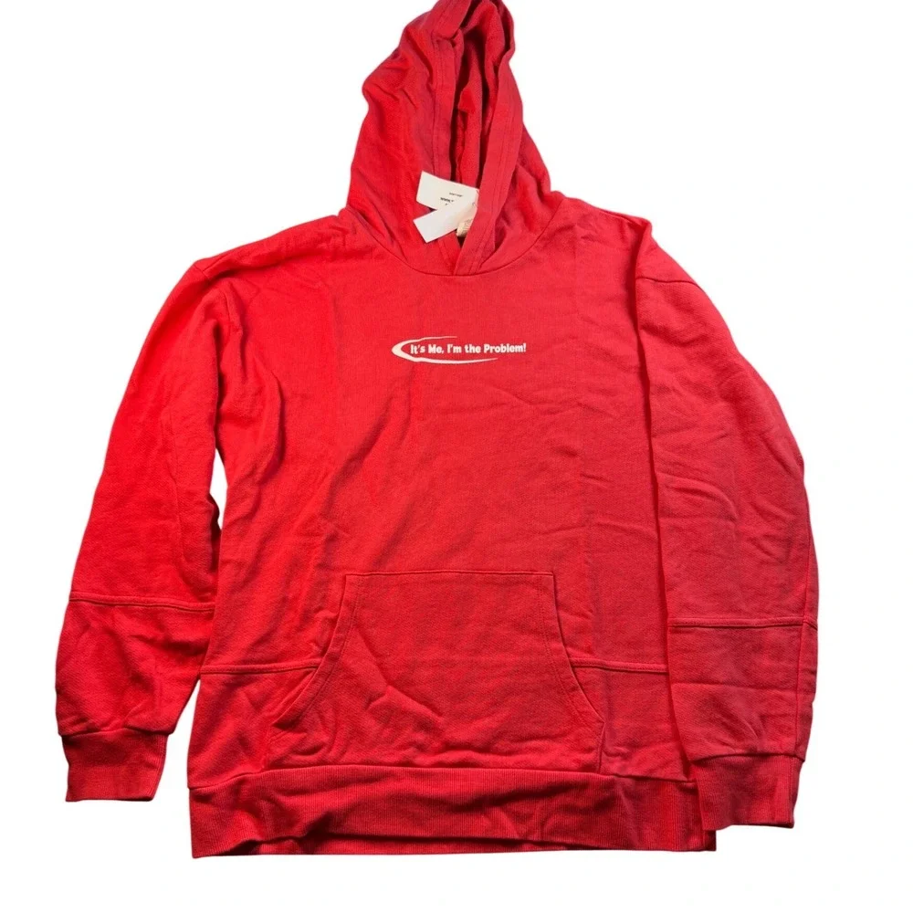 Red Graphic Hoodie It's Me Im the Problem Pullover Sweatshirt Size L